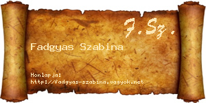 Fadgyas Szabina névjegykártya